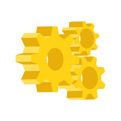 Gear mechanism.3d vector illustration and isometric view.