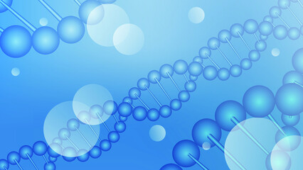 Abstract blue background with dna chain. Vector illustration