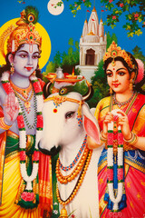 Picture of Hindu gods Rada & Krishna