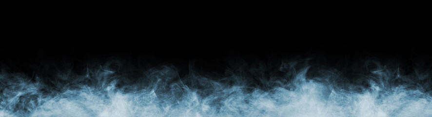 Abstract smoke texture frame over black background. Fog in the darkness. Natural pattern.