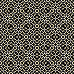 Seamless pattern with abstract geometric shapes. Batik Kawung editable vector. Traditional Indonesian motif.