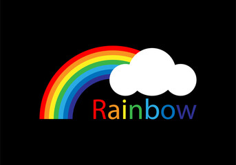 Rainbow vector illustration. Colorful abstract design. Color graphic symbol rain bow.