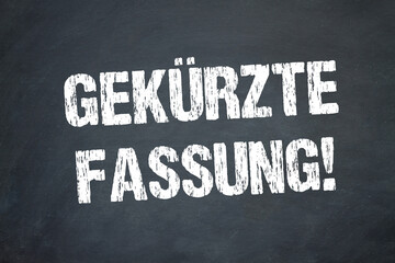 Gekürzte Fassung!