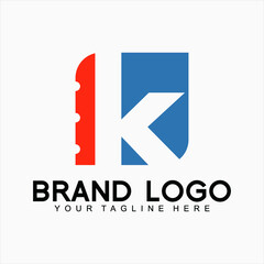 Letter K . vector book logo