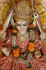 Lakshman temple in Rishikesh : Durga statue
