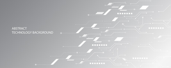 Grey white Abstract technology background, Hi tech digital connect, communication, high technology concept, science, technology background