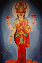 Painting depicting goddess Lakshmi