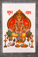 Ganesh picture on a ceramic tile