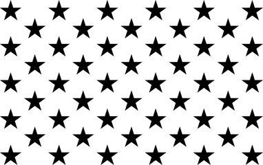 Seamless pattern with black stars