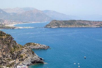 Fototapeta na wymiar Coastline of Calabria, aerial view, San Nicola Arcella, province of Cosenza.