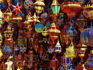 oriental shop at the souks of marrakech