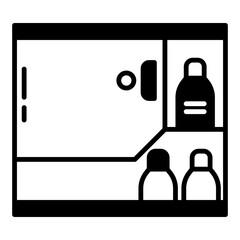 bathroom cabinet icon on transparent background