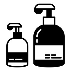 shampoo bottle icon on transparent background