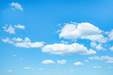 cloudy landscape on a clear light blue sky on a clear sunny day