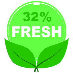 32% fresh fruits vector art illustration