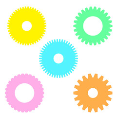 様々な形の歯車のセット素材。チームワークや協力を表すビジネスアイコン。