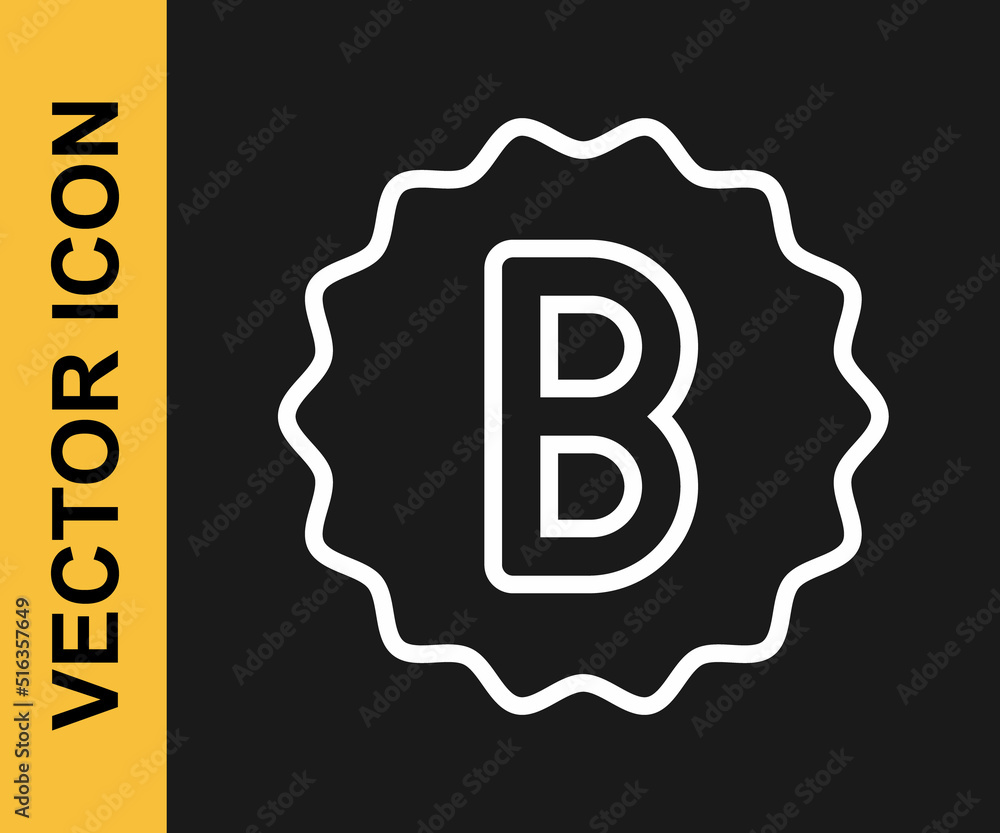 Poster white line exam paper with incorrect answers survey icon isolated on black background. bad mark of t