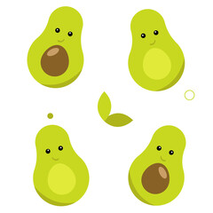 Set of avocado icons