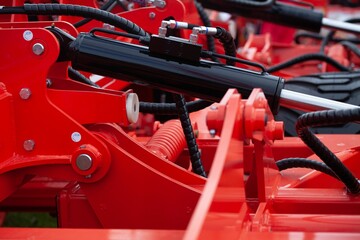 Closeup shot of agricultural machinery details