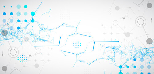 Abstract futuristic background for design works..Science template, wallpaper or banner with a DNA molecules.