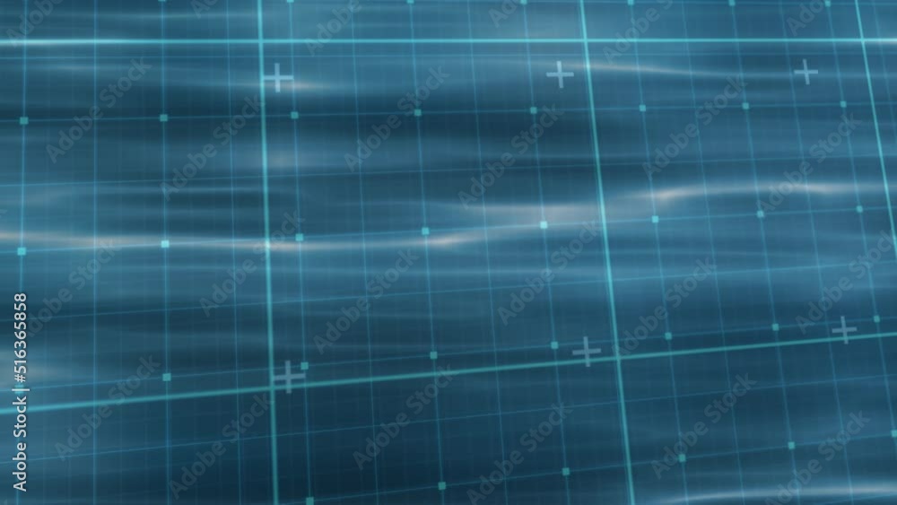 Poster animation of digital data processing over grid background