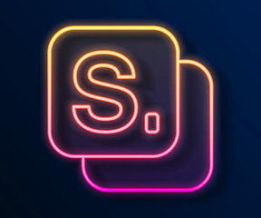 Glowing neon line Bingo icon isolated on black background. Lottery tickets for american bingo game. Vector