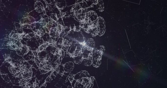 Animation of network of connections with human brain and globe