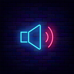 Megaphone with sound waves outline icon. Volume noise. Warning and attentionsign. Vector stock illustration