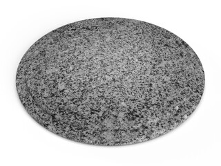 ピザを乗せる陶器のお皿。3Dレンダリングされた円形の大理石のトレイ。