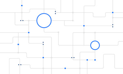 Circuit network connected dots and lines background template. Technology blockchain linked global digital database graphic vector