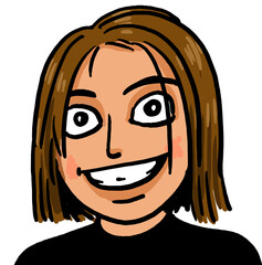 Happy man cartoon face emotion