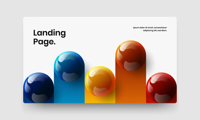 Modern realistic spheres site screen concept. Premium book cover design vector layout.