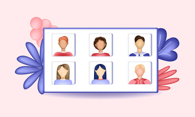 Fototapeta premium Vector illustrations 3D. Smartphone in hand. Chat and dialogue between people.