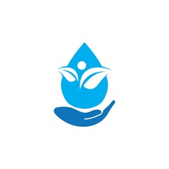 Water drop logo template vector
