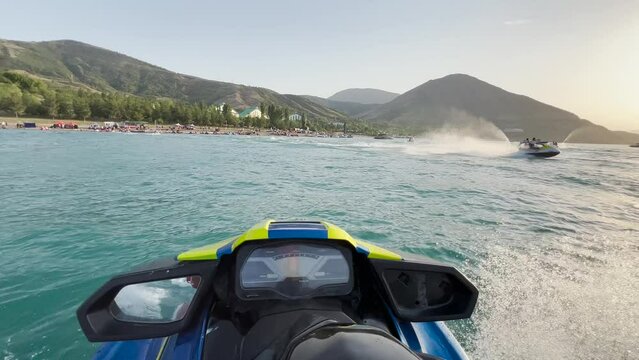 Jet ski ride in Charvak in the afternoon.
