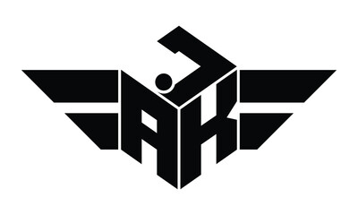 JAK three letter gaming logo in polygon cube shape logo design vector template. wordmark logo   emblem logo   monogram logo   initial letter logo   sports logo   minimalist logo   typography logo   © Fahim