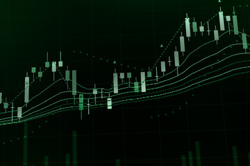 Candle stick graph chart of stock market investment trading. Trading with the digital graph in the forex market.
