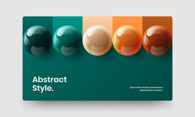 Minimalistic 3D balls corporate cover template. Clean postcard vector design illustration.