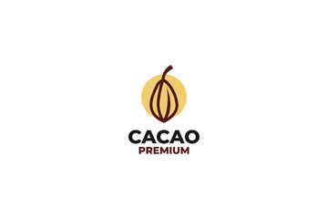 Obraz premium Flat cacao logo icon design vector template illustration idea