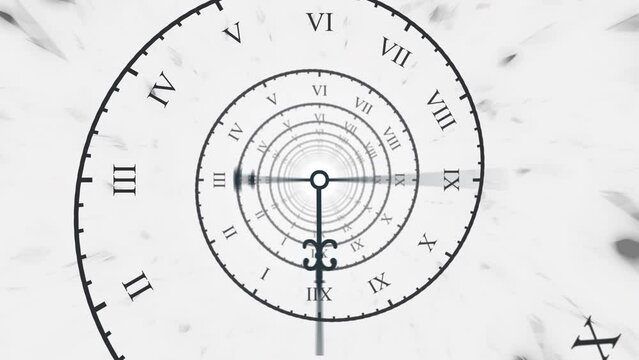 White ghostly mystical spiral time infinite clock dial