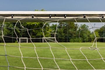 Soccer gate with broken net