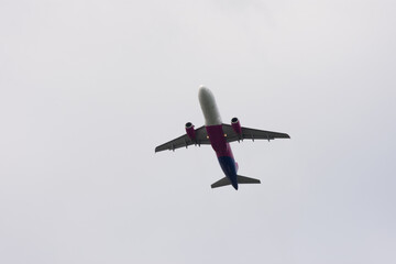 Passenger airplane flying