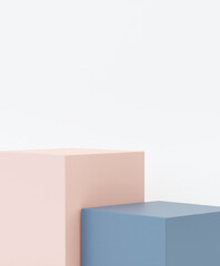 Cosmetic background for product presentation.minimal podium for fashion magazine illustration,beauty and cosmetics product. 3d render illustration