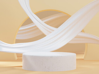 Cosmetic background for product presentation.minimal podium for fashion magazine illustration,beauty and cosmetics product. 3d render illustration