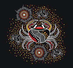 Aboriginal style of crab art - Illustration