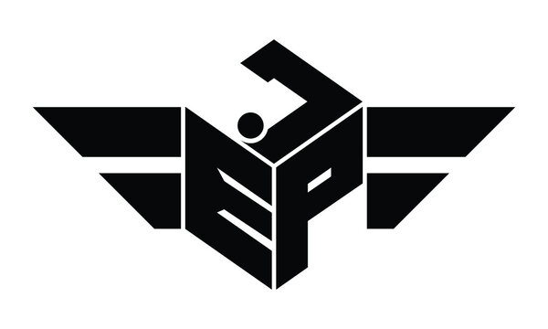 JEP three letter gaming logo in polygon cube shape logo design vector template. wordmark logo | emblem logo | monogram logo | initial letter logo | sports logo | minimalist logo | typography logo |