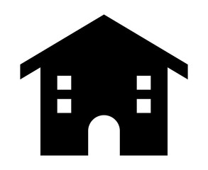 家のシルエット黒アイコン