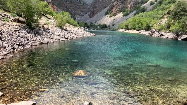 A pearl of Chatkal mountain range is Jade Lake.