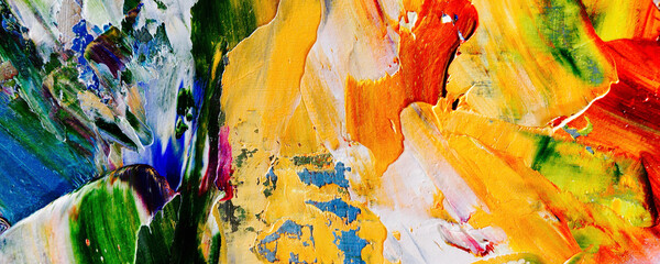 Color texture. Hand drawn oil painting on canvas. Abstract art background. Modern, contemporary art. Colorful canvas. Wall decor background	
