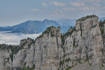 Cliffs into the Aspe Valley in french Pyrenees